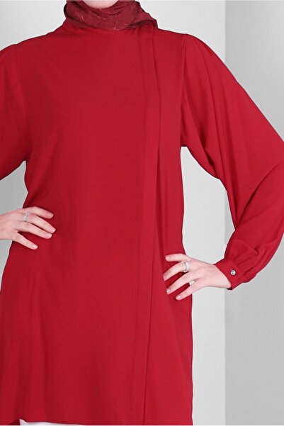 Alvina HIDDEN BUTTON TUNIC WITH COLLAR BINDING DETAIL 43508