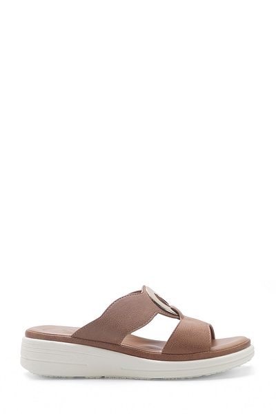 Polaris 5 Nokta 105485.Z5Fx Tan Women's Wedge Heel Slippers