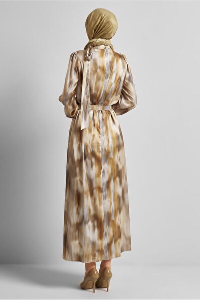 Alvina Belted Satin Dress 45422