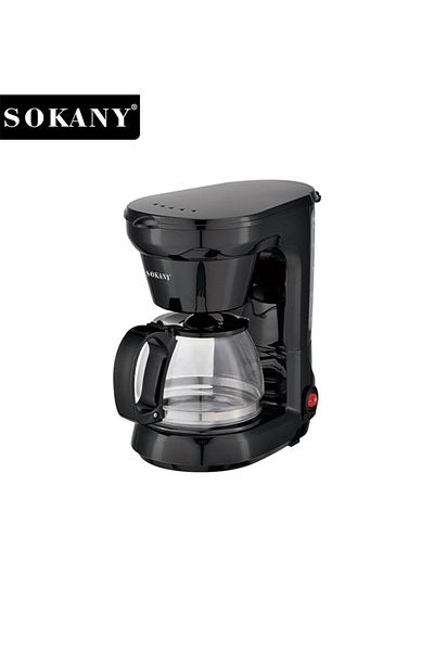 SOKANY 650W 750ml Coffee Maker/Coffee Machine 6 Cup,With Glass Carafe and Drip Stop Mechanism, Black CM-102