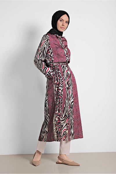Alvina سترة طويلة منقوشة - 4086
