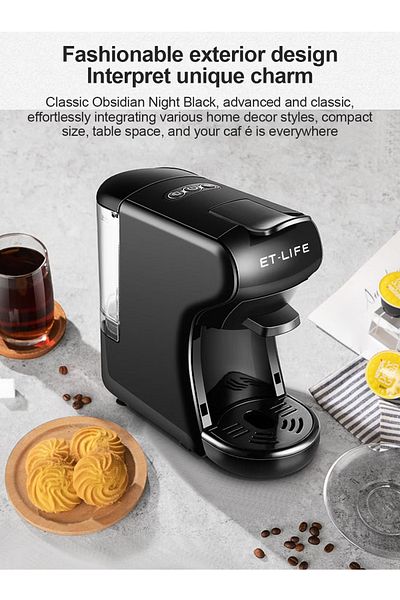 FlashHawk 0.6 Litre 5-in-1 Coffee Pod/Capsule Espresso Coffee Machine for Nespresso/Dolce Gusto/K-CUP, ST-504