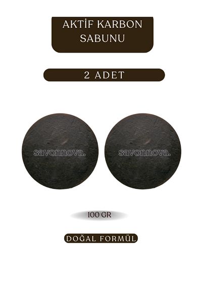 Kozmetigo Natural Activated Carbon Soap, Soap Without Additives for Marks, Birthmarks, Sunspots 2X100Gr