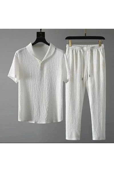 SEVLOVE SEVDİĞİN STİLDE YAŞA Boyfriend Alaçatı Style Unisex Bürümcük T-Shirt Tracksuit Set