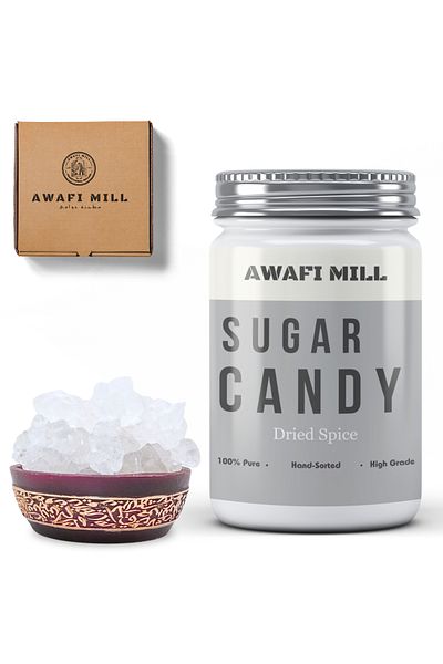 AWAFI MILL Sugar Candy | Crystal Rock Sugar - Bottle of 100 gram / 3.5 Oz