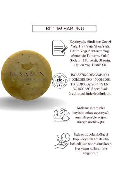 Kozmetigo Bıttım Soap Natural and Additive-Free Soap 100 GR