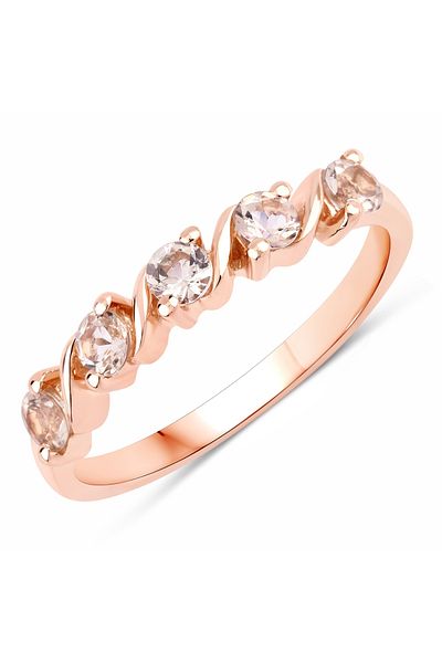 Rafaela Donata Edelsteinring Ring Sterling Silber Rosévergoldet Morganit Rosa