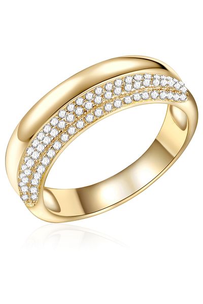 Rafaela Donata Silberring Ring Sterling Silber Gelbgold Zirkonia Weiß