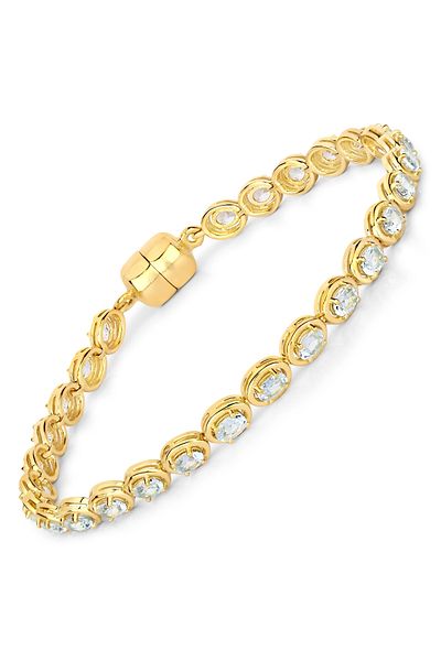 Rafaela Donata Edelsteinarmband Armband Sterling Silber Gelbvergoldet Blautopas