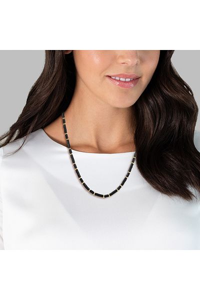 YOKOAMİİ Modeschmuckhalskette Kette Gelbgold Schwarz