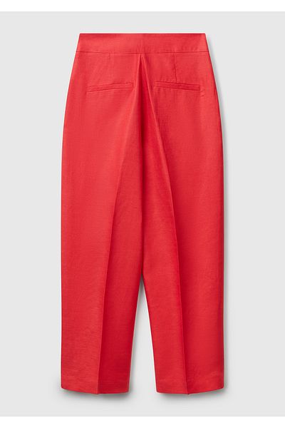 United Colors of Benetton Women's Coral Linen Blended Carrot Cut Pants
