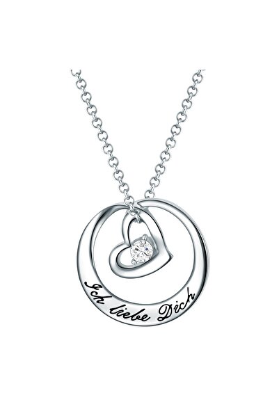 Rafaela Donata Modeschmuckhalskette Kette mit Anhänger Glaskristall weiß