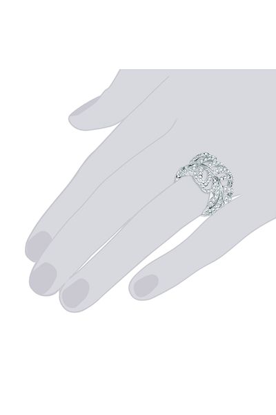 Lulu & Jane Ring Mit Kristallen Von Swarovski® Ring Verziert Mit Kristallen Von Swarovski® Weiß