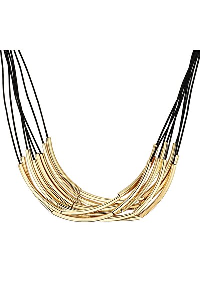 Lulu & Jane Modeschmuckhalskette Kette gelbgold