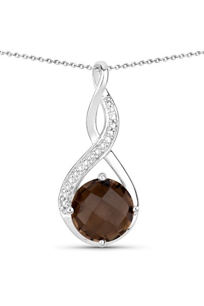 Rafaela Donata Edelsteinhalskette Kette mit Anhänger Sterling Silber Rauchqua...