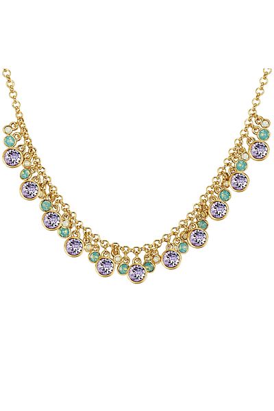 Lulu & Jane Kette Mit Kristallen Von Swarovski® Kette Gelbgold Verziert Mit Kristallen Von Swarovski® Bunt