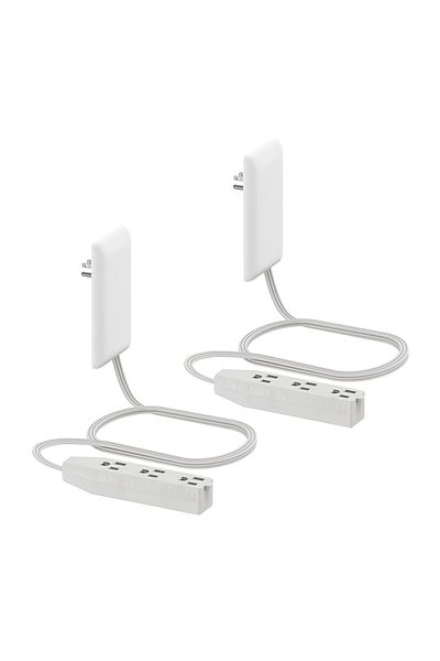 Choice 2pcs Flat-face Outlet Extender With 3 Receptacles, Ultra-thin Wall Plate Plug With Cord Extender And