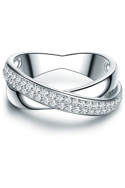 Trilani Silberring Ring Sterling Silber Zirkonia Weiß