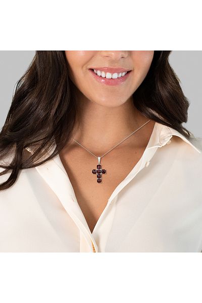 Rafaela Donata Edelsteinhalskette Kette Mit Anhänger Sterling Silber Granat