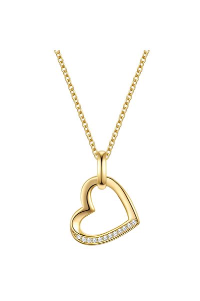Rafaela Donata Silberhalskette Kette Mit Anhänger Sterling Silber Gelbgold Zirkonia Weiß