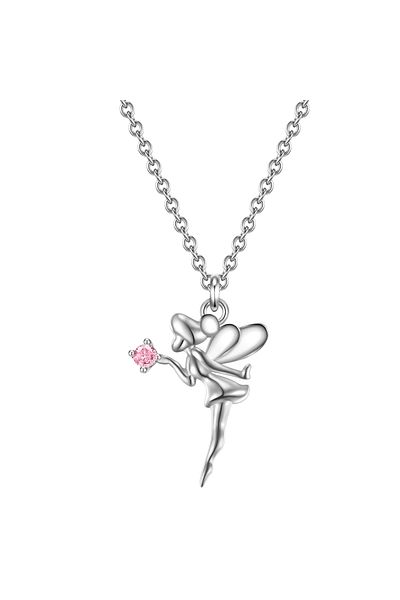 Glanzstücke München Silberhalskette Kette und Anhänger Sterling Silber Zirkonia rosa