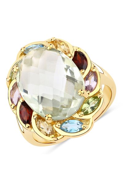 Rafaela Donata Edelsteinring Ring Sterling Silber Gelbvergoldet Edelsteine Multicolor