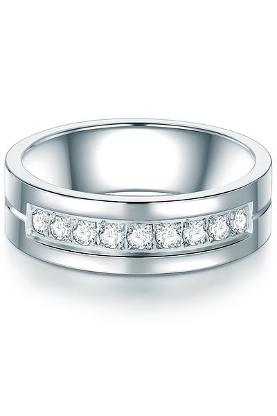 Trilani Edelstahlring Ring Edelstahl Zirkonia Weiß