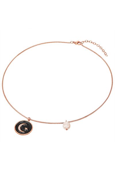 Valero Pearls Edelstahlhalskette Kette Edelstahl Roségold Süßwasser-zuchtperle Weiß Preciosa Weiß