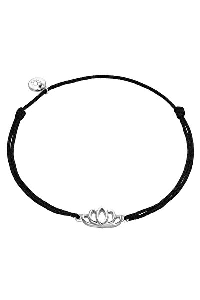 Glanzstücke München Textilarmband Armband Sterling Silber Textil (schwarz)
