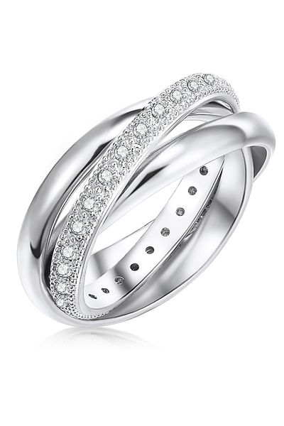 Lulu & Jane Modeschmuckring Ring Zirkonia Weiß