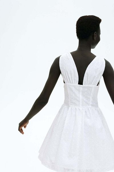 H&M Flared-skirt cotton dress
