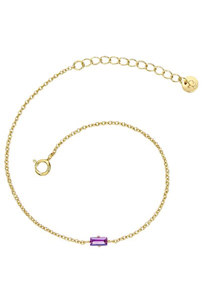 Glanzstücke München Silberarmband Armband Sterling Silber gelbgold Zirkonia lila