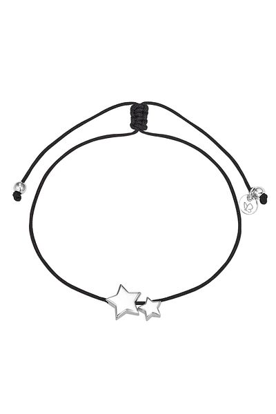 Glanzstücke München Textilarmband Armband Sterling Silber Textil (SCHWARZ)