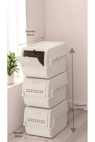 Motek Mt-40 S-Box 8 Liter 3-Purpose Organizer Organizer Beige (3*8Liter)
