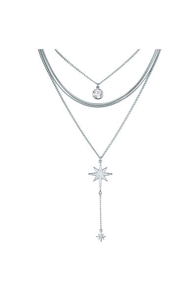 Lulu & Jane Modeschmuckhalskette Kette Glas Weiß
