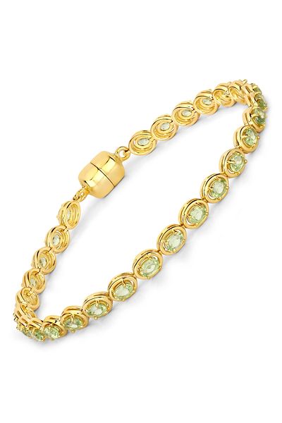 Rafaela Donata Edelsteinarmband Armband Sterling Silber Gelbvergoldet Peridot Grün