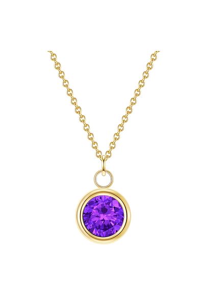 Glanzstücke München Silberhalskette Kette Sterling Silber gelbgold Amethyst