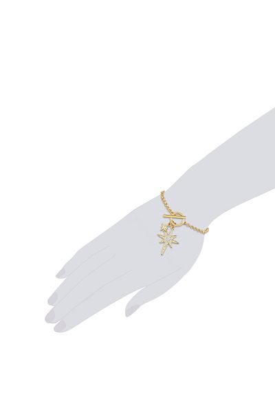 Lulu & Jane Modeschmuckarmband Armband Gelbgold Glas Weiß