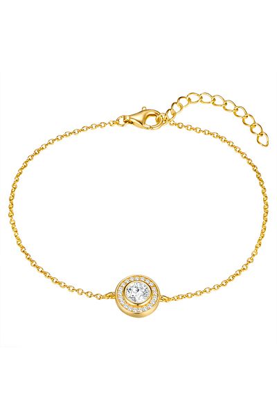 Rafaela Donata Silberarmband Armband Sterling Silber Gelbgold Zirkonia Weiß