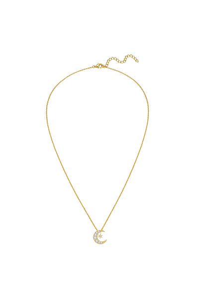 Rafaela Donata Silberhalskette Kette Mit Anhänger Sterling Silber Gelbgold Zirkonia Weiß