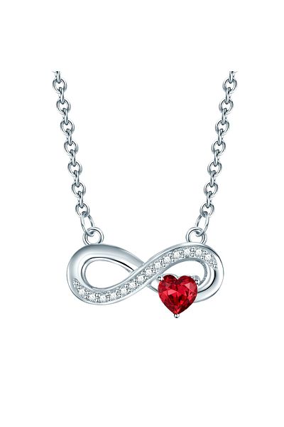 Rafaela Donata Silberhalskette Kette Mit Anhänger Sterling Silber Zirkonia Weiß Rot