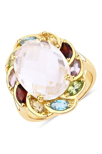 Rafaela Donata Edelsteinring Ring Sterling Silber Gelbvergoldet Edelsteine Multicolor