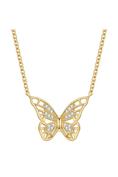 Rafaela Donata Silberhalskette Kette Mit Anhänger Sterling Silber Gelbgold Zirkonia Weiß