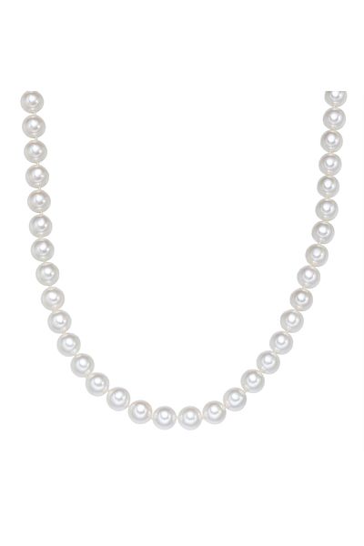 YOKOAMİİ Perlenhalskette Kette Muschelkernperle Weiß