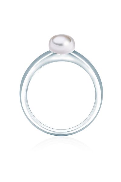 Valero Pearls Perlenring Ring Sterling Silber Süßwasser-zuchtperle Weiß