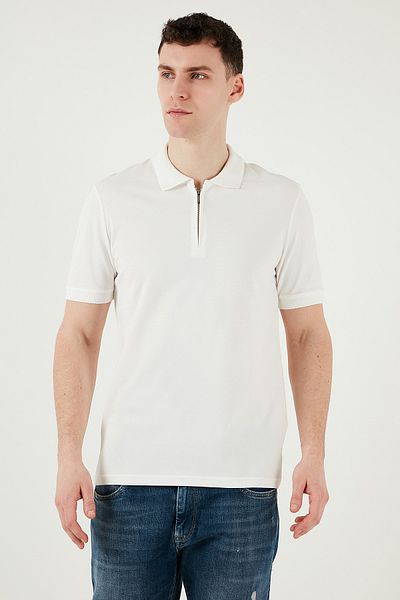 Buratti Πανκωτό T-shirt Πόλο Κανονική Εφαρμογή Με Μισό Φερμουάρ Ανδρικό T-shirt Πόλο 5903008