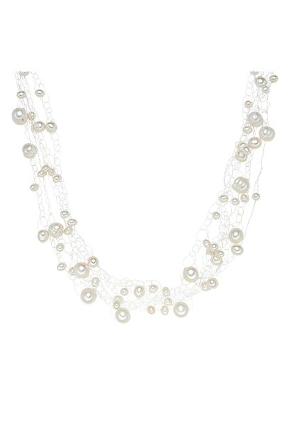 Valero Pearls Perlenhalskette Kette Sterling Silber Süßwasser-Zuchtperle weiß