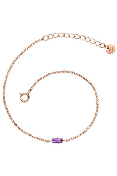 Glanzstücke München Silberarmband Armband Sterling Silber Roségold Zirkonia Lila