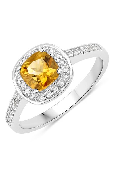 Rafaela Donata Edelsteinring Ring Sterling Silber Citrin Topas Weiß