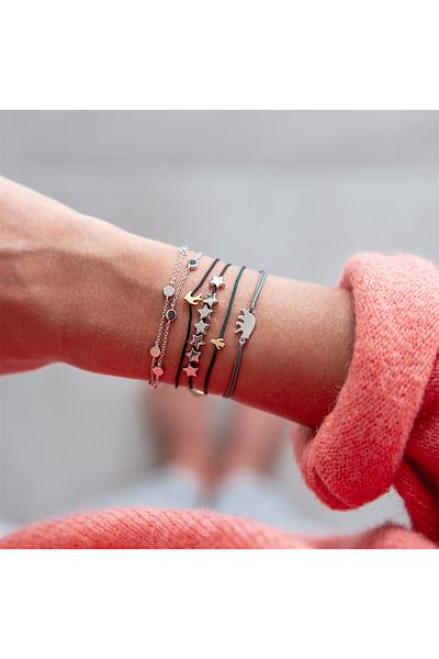 Glanzstücke München Textilarmband Armband Sterling Silber Textil (grau)